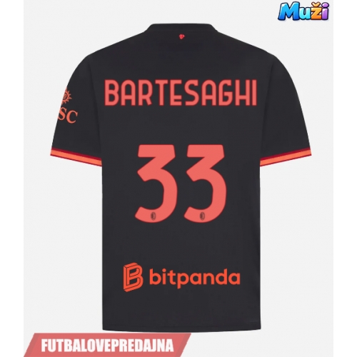 Lacne Muži Futbalové dres AC Milan Davide Bartesaghi #33 2026-27 Krátky Rukáv - Tretina